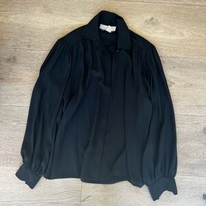 Evan Picone Vintage Black Long Sleeve Blouse - fits like a small